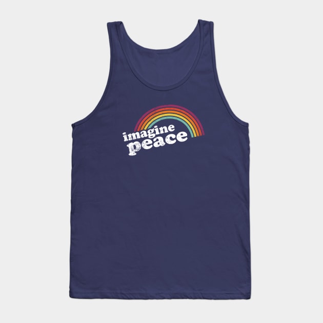 IMAGINE PEACE - Vintage Retro Rainbow Tank Top by Jitterfly